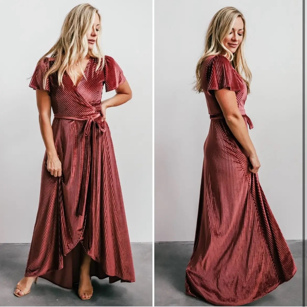 Baltic Born Andi Ribbed Velvet Wrap Dress - XL